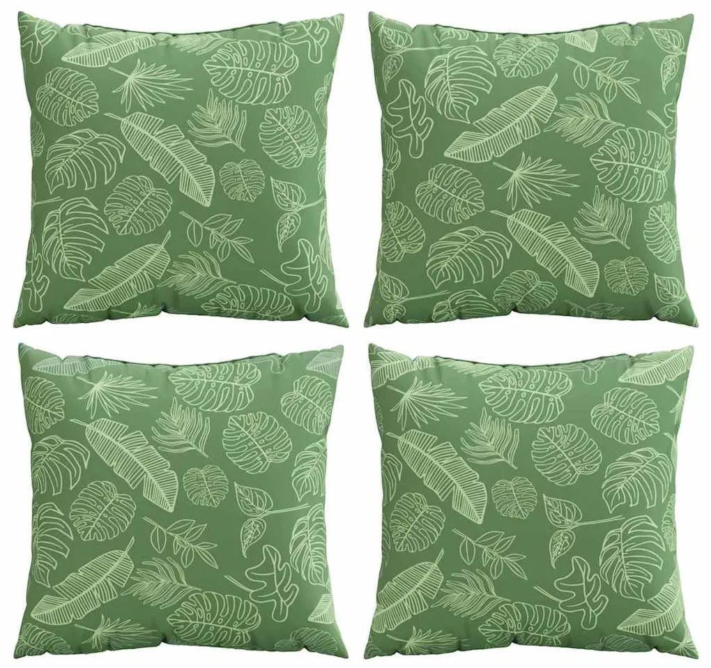 Travesseiros 4 pcs Padrão de Folha 60x60 cm Tecido