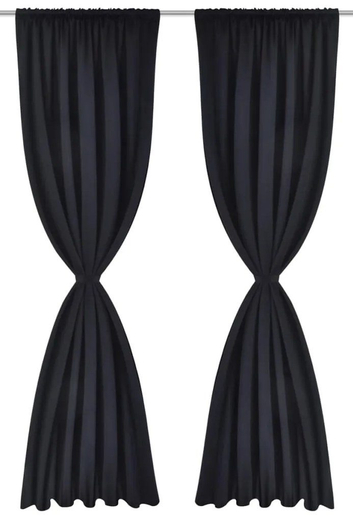 Cortinas pretas blackout 2 peças 135 x 245 cm