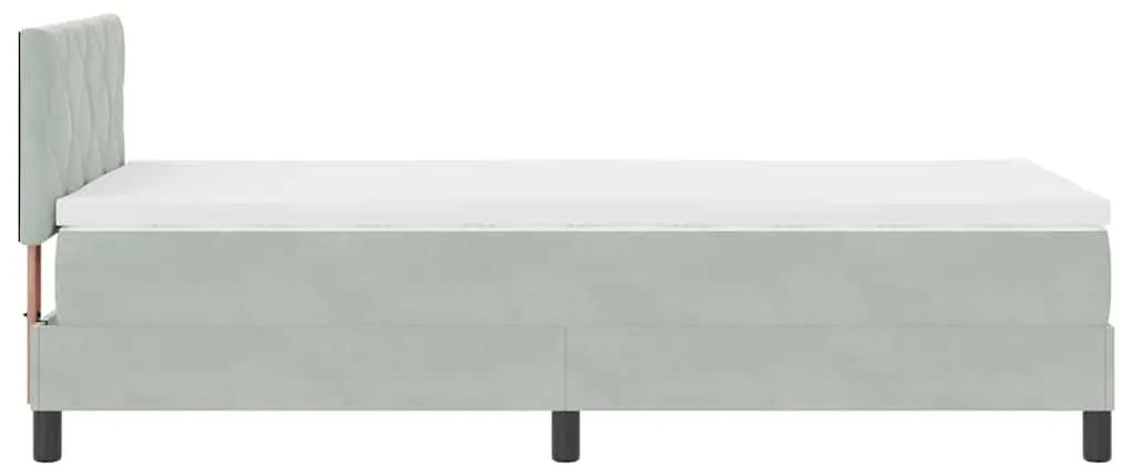 Cama com Box Spring e Colchão vidaXL Cinza Claro 90x200 cm Veludo