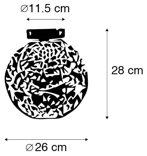 Candeeiro de teto Art Deco dourado - Maro