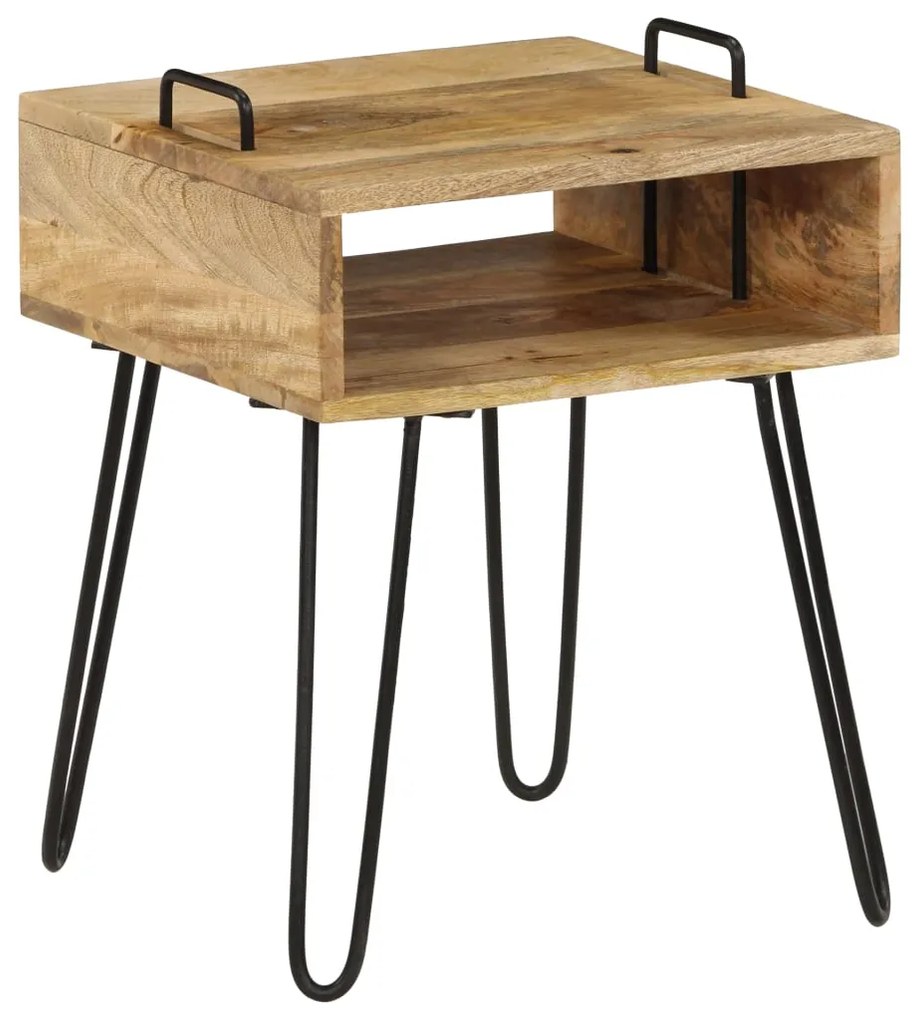 Mesa de cabeceira madeira de mangueira maciça 40x34x47 cm