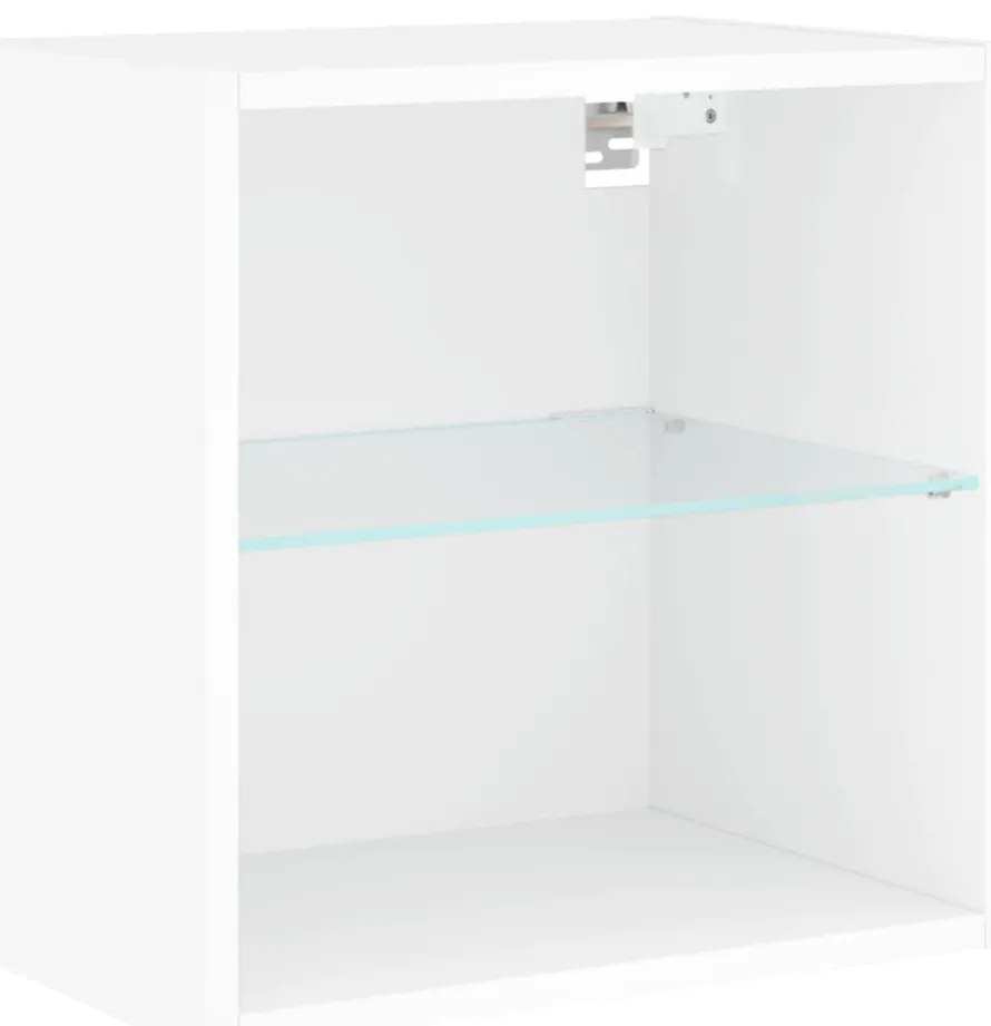 8pcs móveis de parede p/ TV c/ LEDs derivados de madeira branco