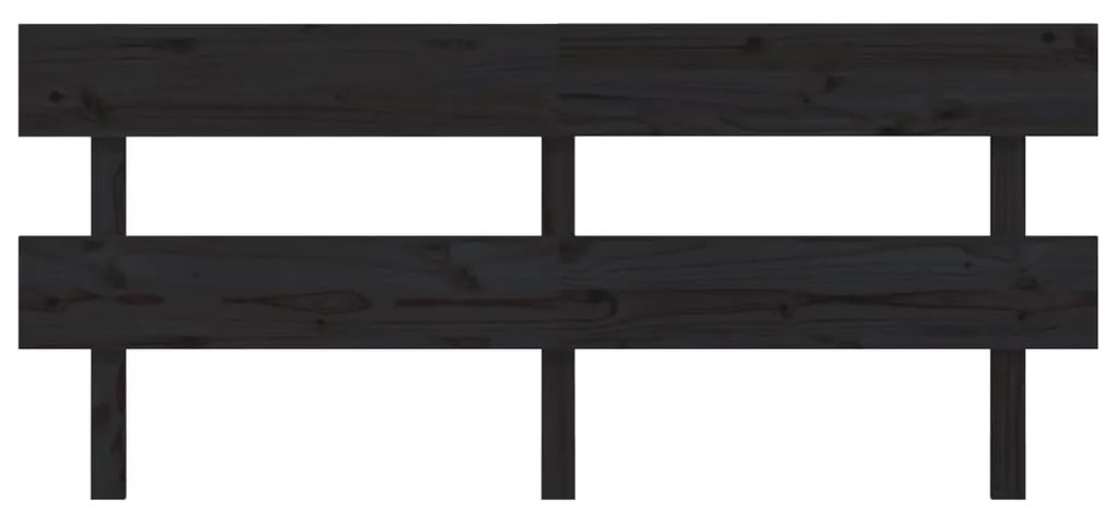 Cabeceira de cama 204x3x81 cm pinho maciço preto