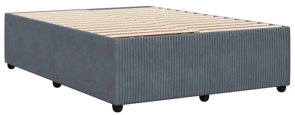 Estrutura de cama sem colchão 160x200 cm veludo cinzento-escuro