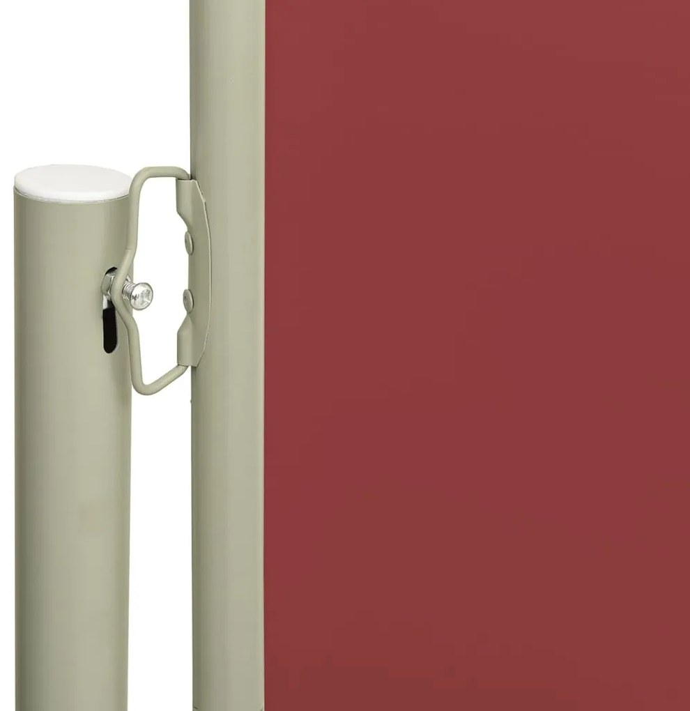 Toldo lateral retrátil para pátio 140x600 cm vermelho