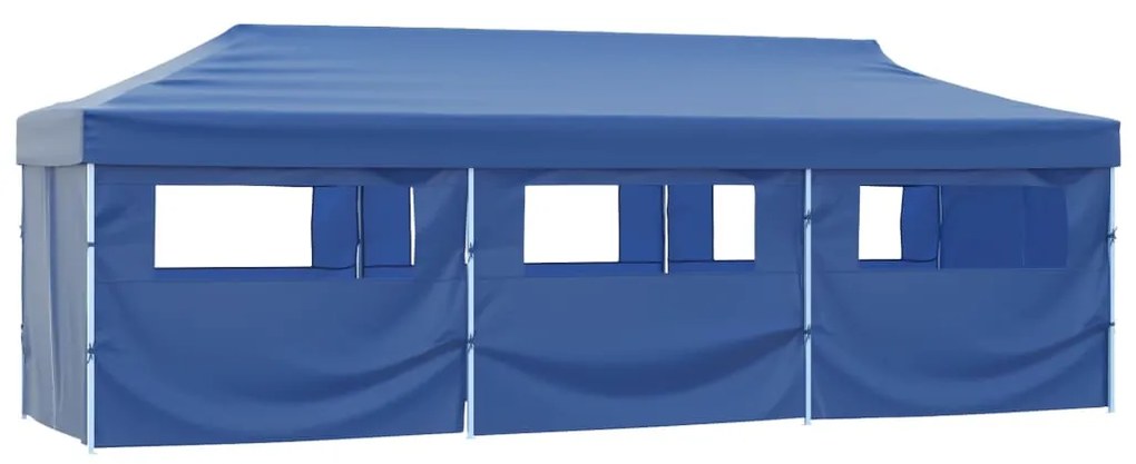 Tenda para festas pop-up dobrável c/ 8 paredes 3x9 m azul
