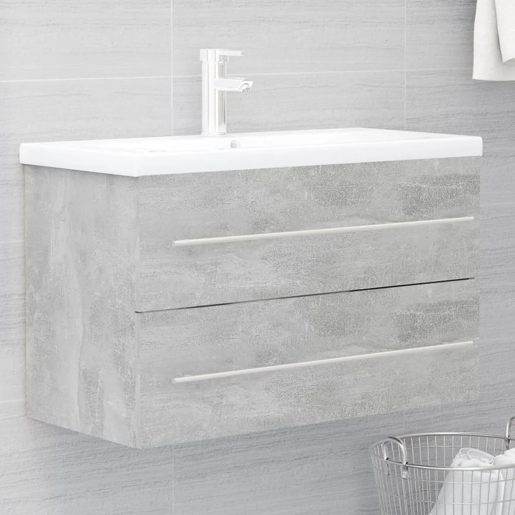 804705 vidaXL Armário lavatório 80x38,5x48 cm contraplacado cinzento cimento