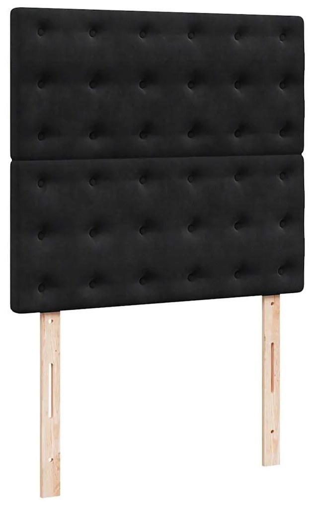 Cama com molas/colchão 80x200 cm veludo preto