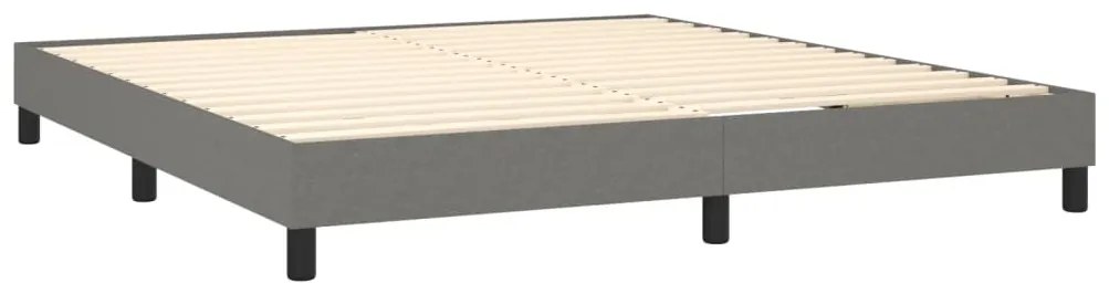 Estrutura de cama sem colchão 180x200 cm tecido cinzento-escuro