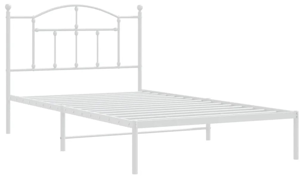 Estrutura de cama com cabeceira 100x200 cm metal branco