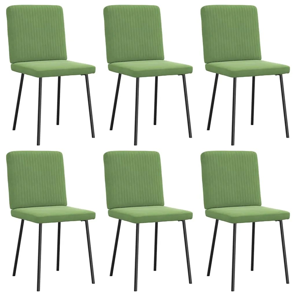 Cadeiras de jantar 6 pcs veludo verde-claro