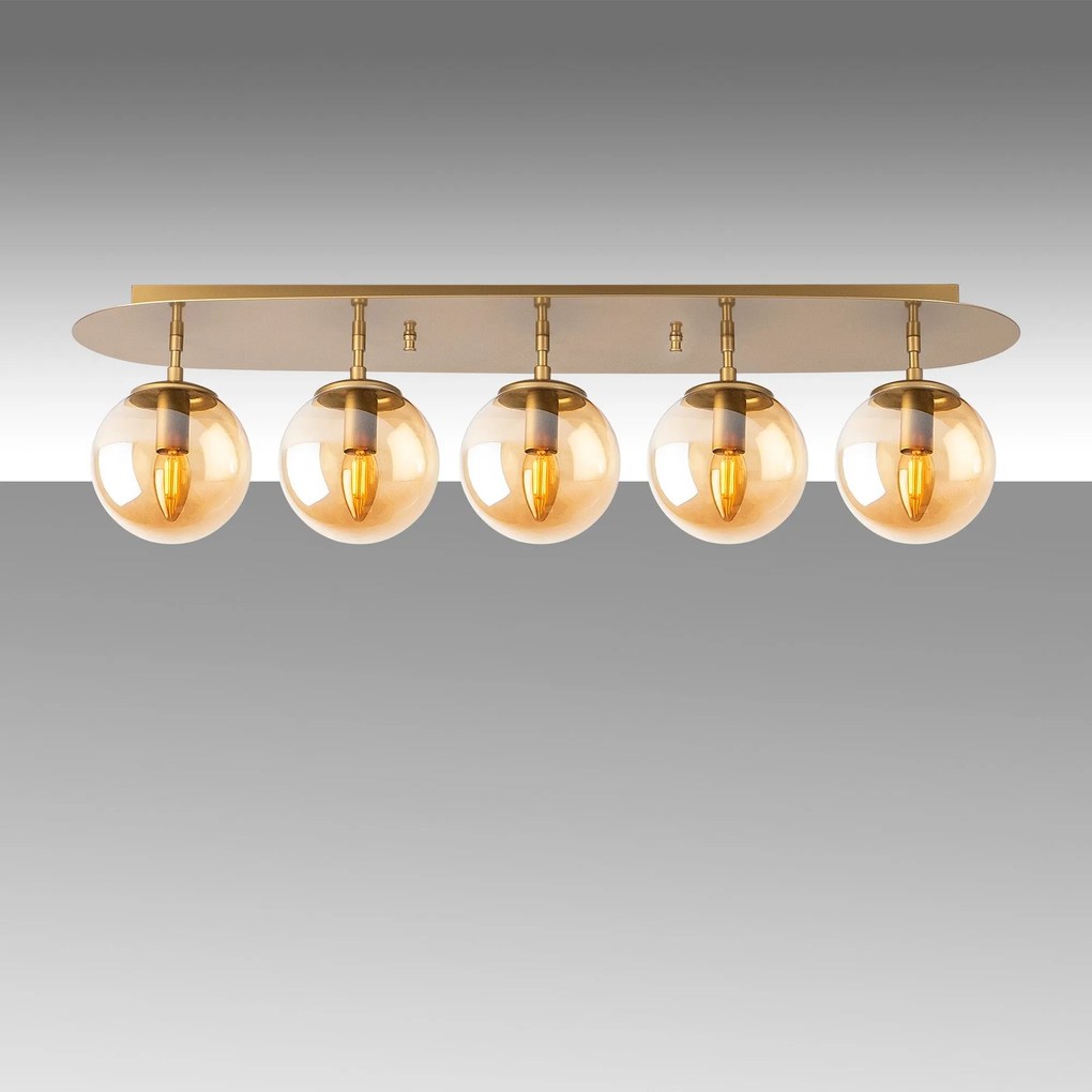 Candeeiro de Teto Well – Dourado – 90 x 23 x 25 cm