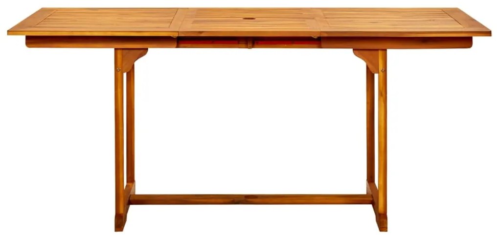 Mesa de jantar p/ jardim (120-170)x80x75 cm acácia maciça
