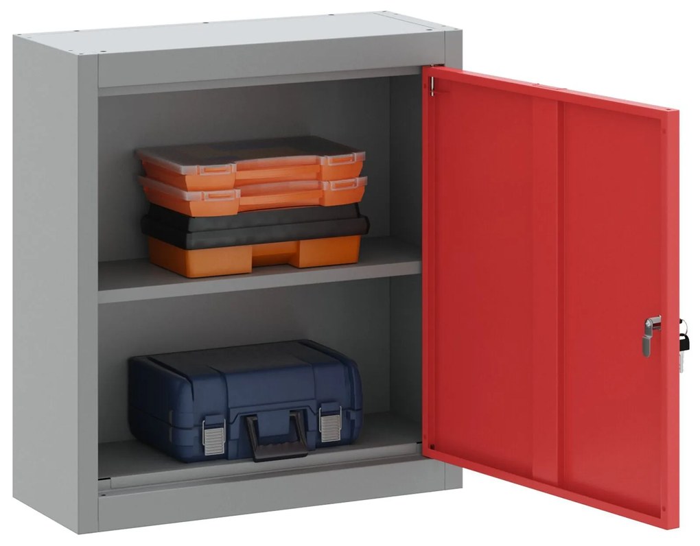 Armário de Ferramentas VidaXL Montado na Parede Vermelho 50x20x55 cm A