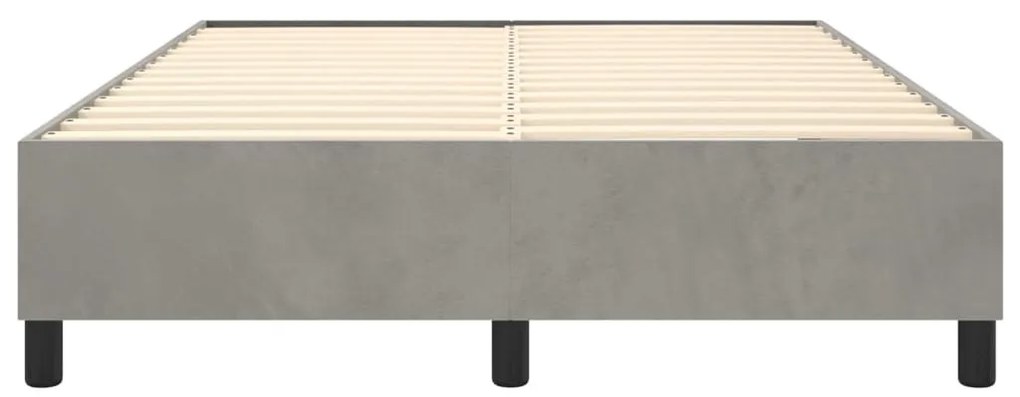 Estrutura de cama sem colchão 140x190 cm veludo cinzento-claro