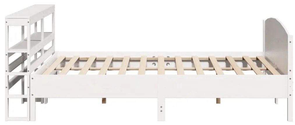 Cama sem colchão 200x200 cm madeira de pinho maciça branco