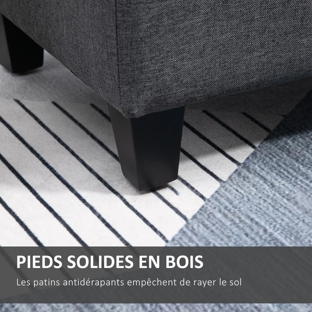 Banco com espaço de arrumação 100 x 40 x 44 cm ou para cama, baú de arrumação para sala, quarto e hall de entrada, cinzento escuro