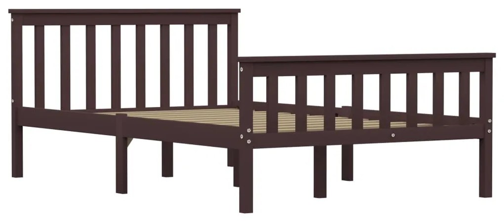 Estrutura de cama 120x200 cm pinho maciço castanho-escuro