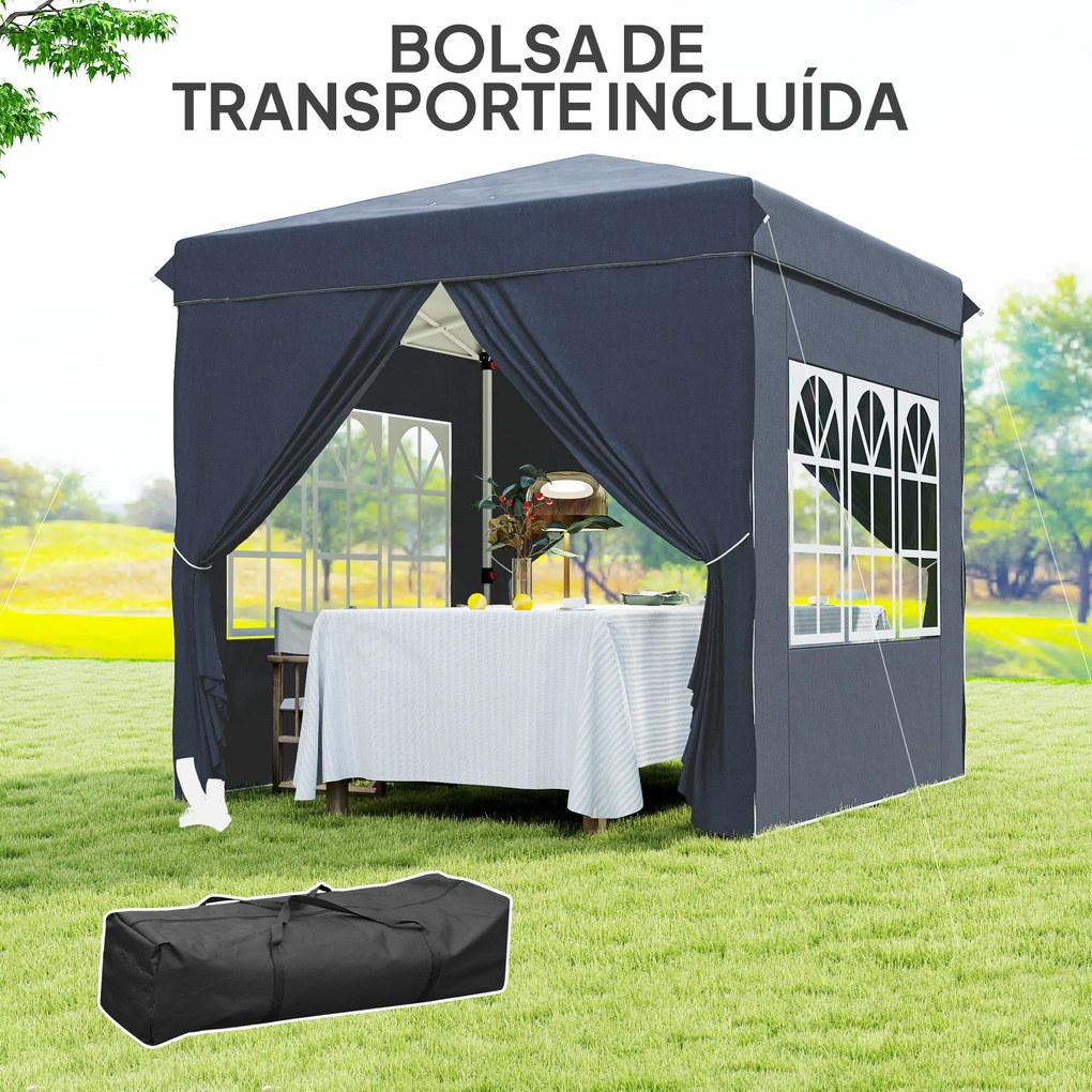 Tenda Dobrável Pop-Up Tenda 248x248x270 cm com 4 Paredes Laterais Anti