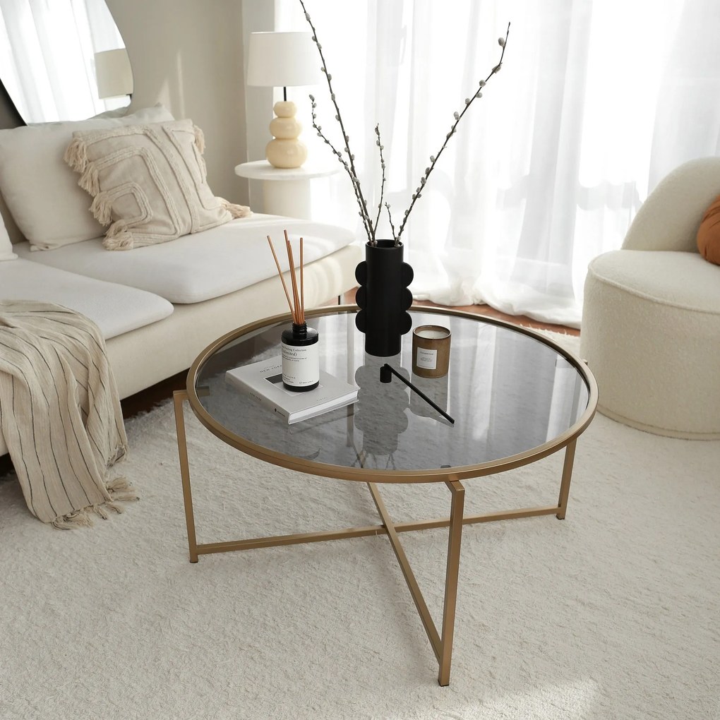 Mesa de Café Gold Sun - Dourado Fumado - 83x40x83 cm