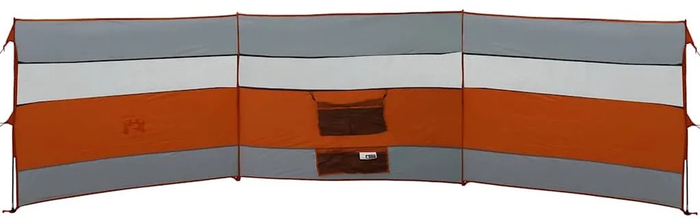 Corta-vento de campismo 508x130 cm impermeável cinza/laranja