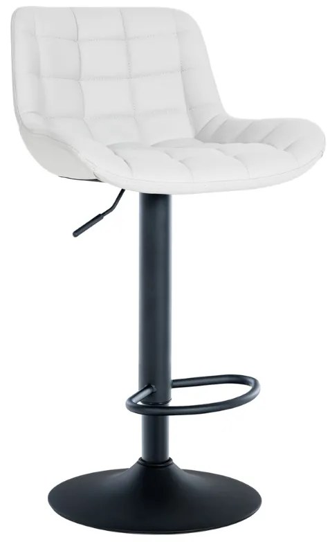 Banco de bar Tover em couro sintético e com estrutura preta 48 x 81-105 x 54 cm Branco