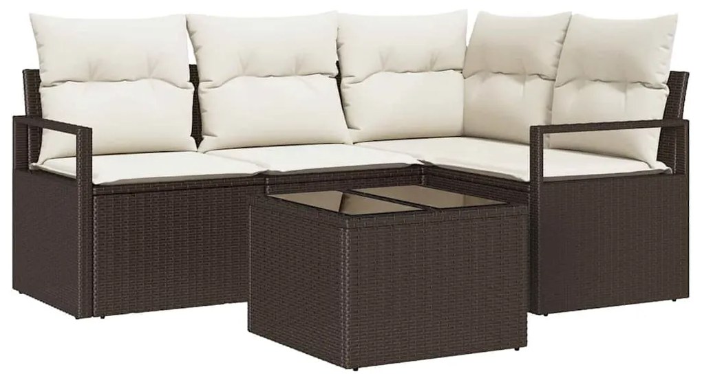 Conjunto de Sofá de Jardim Modular com 4 Peças e Almofadas Cinzas em R
