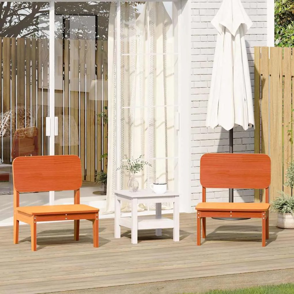 vidaXL Cadeiras de jardim 2 pcs 60x52,5x72cm pinho maciço castanho-mel