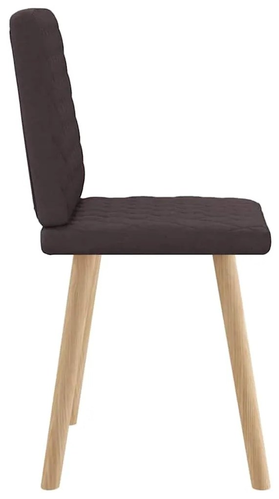 Cadeiras de jantar 2 pcs tecido castanho-escuro