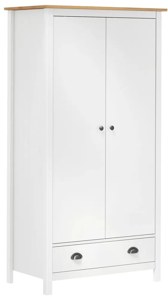 Roupeiro 2 portas Hill Range 89x50x170 cm pinho maciço branco