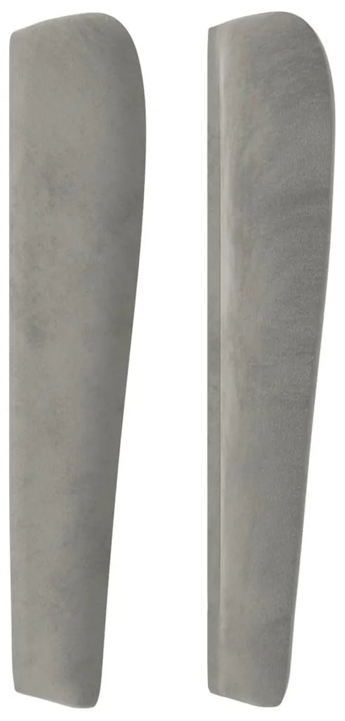 Cabeceira de cama c/ abas veludo 83x23x118/128cm cinzento-claro