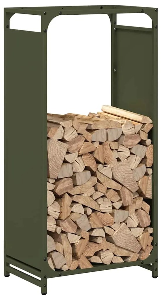 Suporte para lenha aço laminado a frio verde azeitona