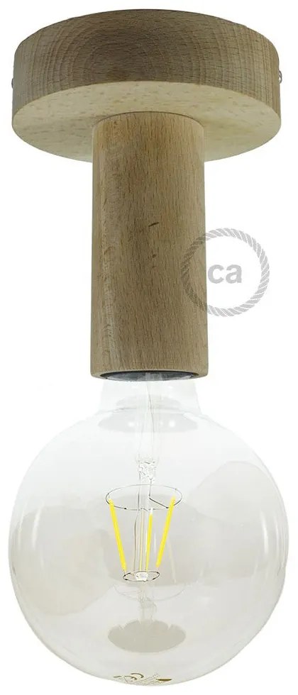 Fermaluce Wood M il punto luce in legno a parete o soffitto