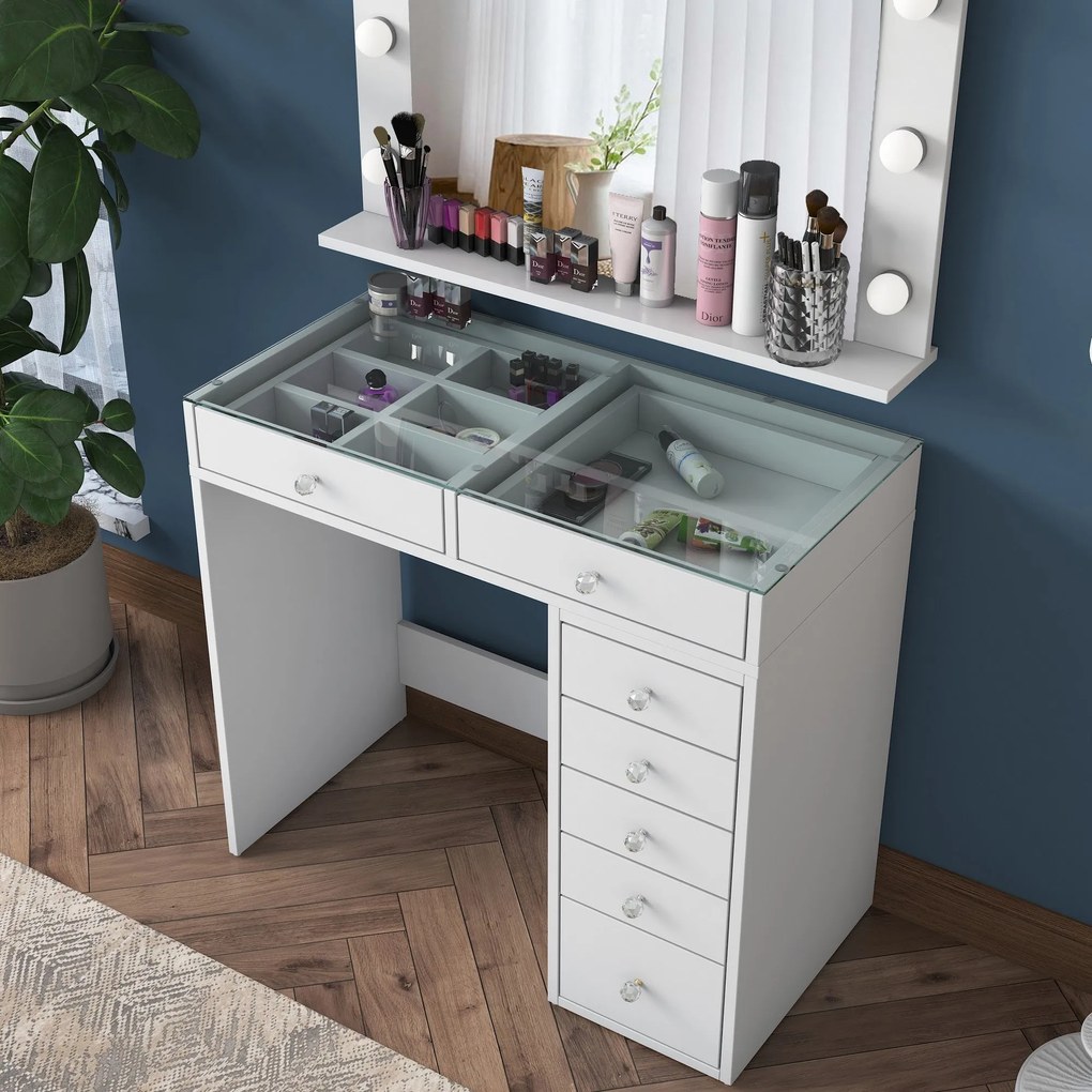 Mesa de Maquilhagem BJ117 – Branco – 90x79,8x44,5 cm
