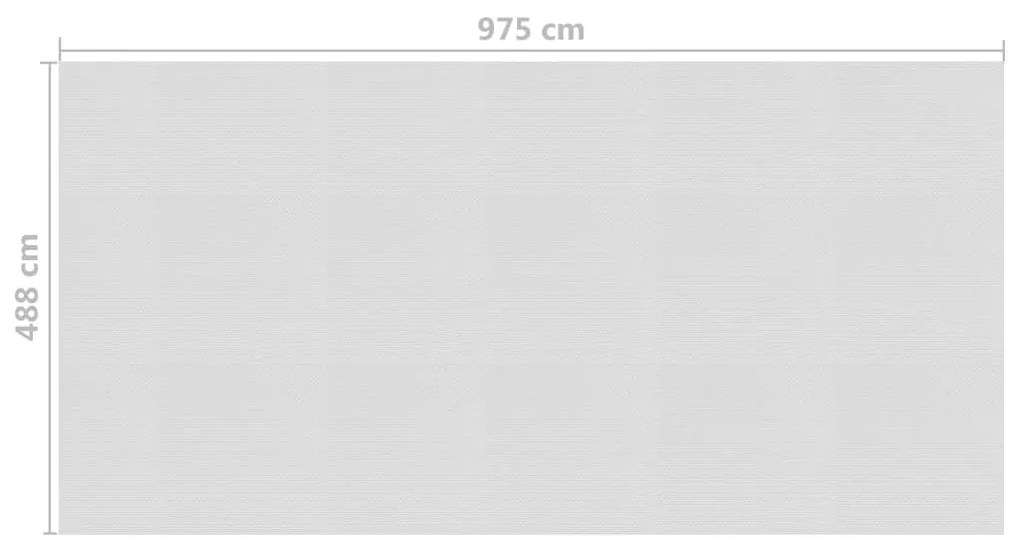 Película p/ piscina PE solar flutuante 975x488 cm cinzento