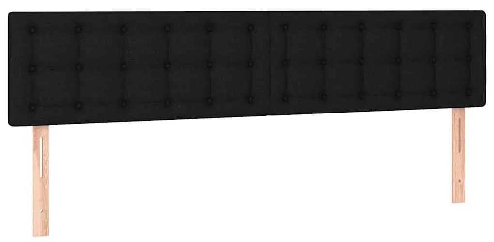 Cama box spring c/ colchão e LED 120x190 cm tecido preto