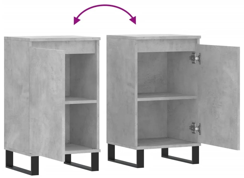 Aparadores 2 pcs 40x35x70 cm derivados de madeira cinza cimento