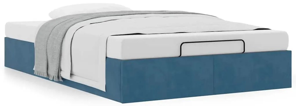 Estrutura de cama otomana sem colchão 120x200 cm azul escuro