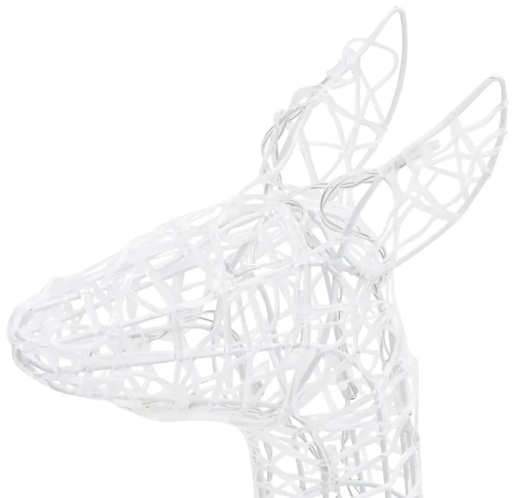 Família de renas decorativa 160 LEDs acrílico branco quente