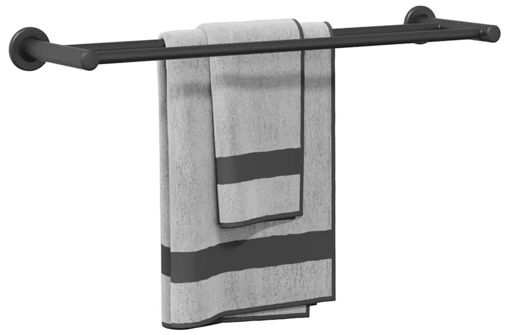 Suporte de Toalha Preto 61 x 14.5 x 5 cm Aço inoxidável