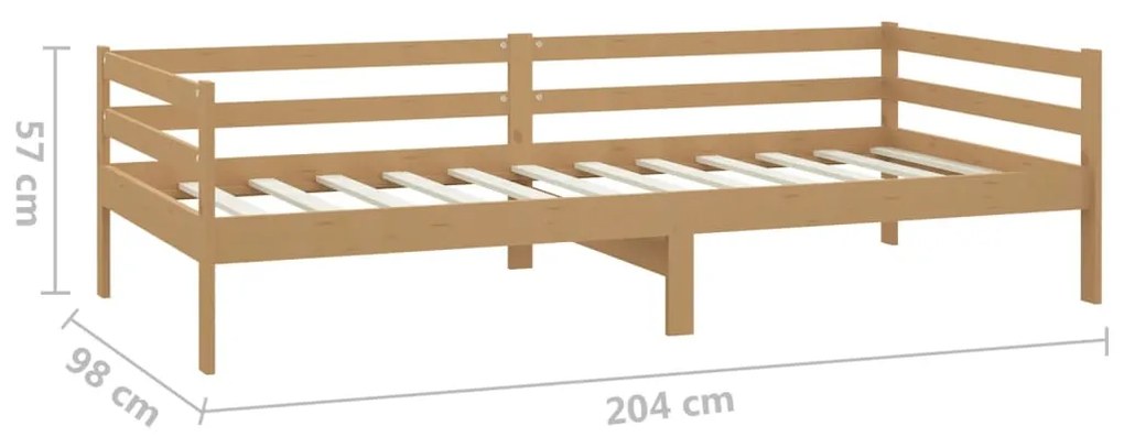 Sofá-cama com colchão 90x200 cm pinho maciço castanho mel