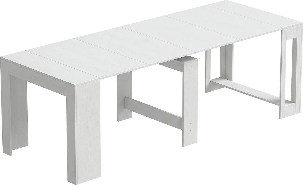 HOMCOM Mesa Extensível Conversível em Consola para 10 Pessoas, Bianco | Aosom Portugal