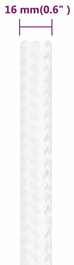 Corda de barco 16 mm 100 m polipropileno branco completo