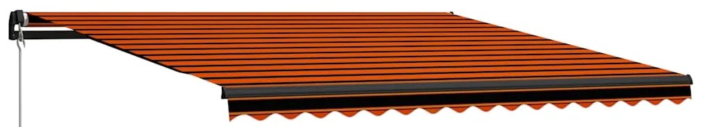 Toldo retrátil manual com LED 450x300 cm laranja e castanho