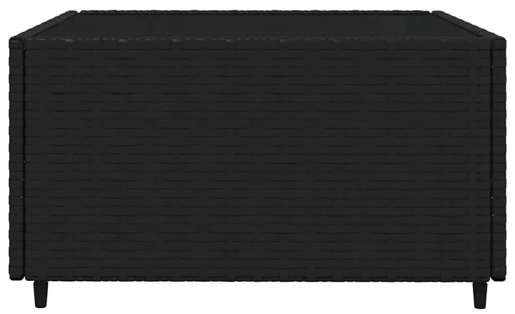 4 pcs conjunto lounge de jardim c/ almofadões vime PE preto