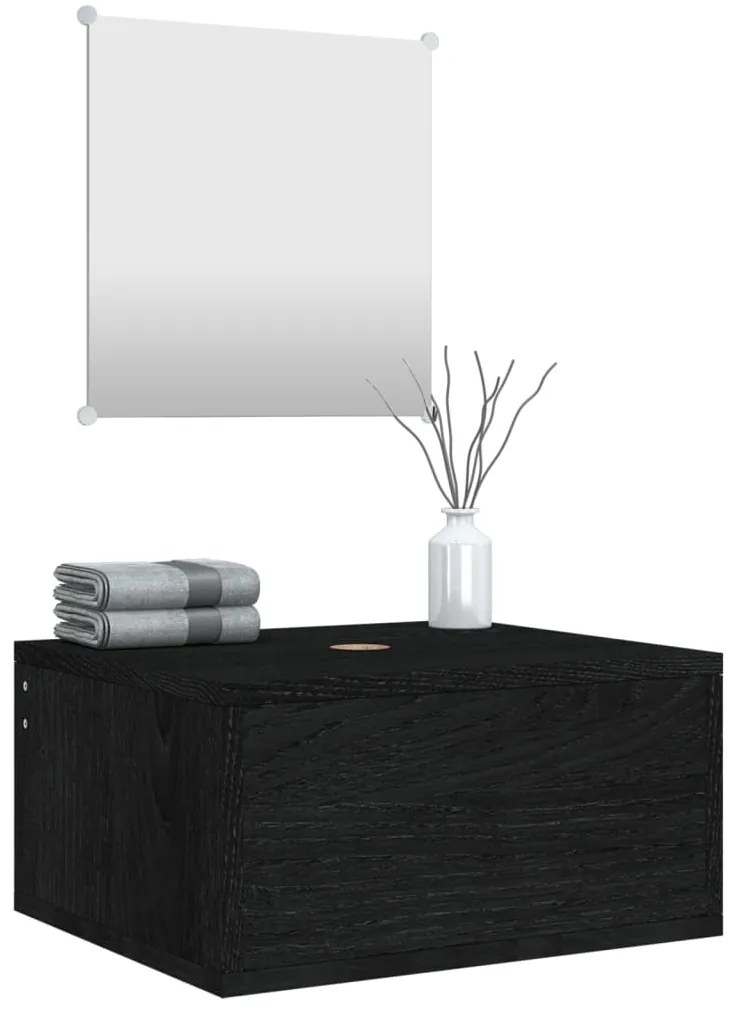 2 pcs conjunto móveis casa de banho derivados de madeira preto