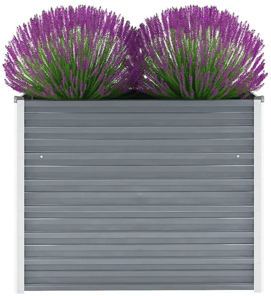 Canteiro elevado de jardim aço galvanizado 100x40x77cm cinzento