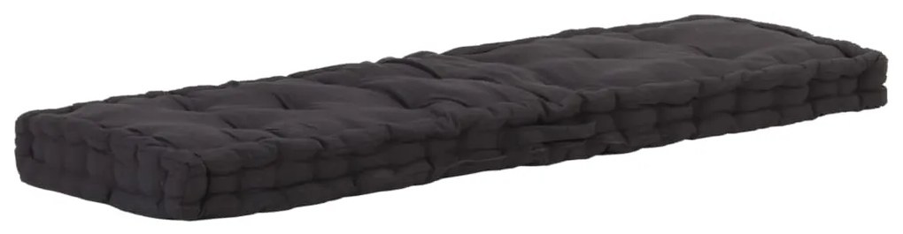 vidaXL Almofadão p/ móveis de paletes algodão 120x40x7 cm preto