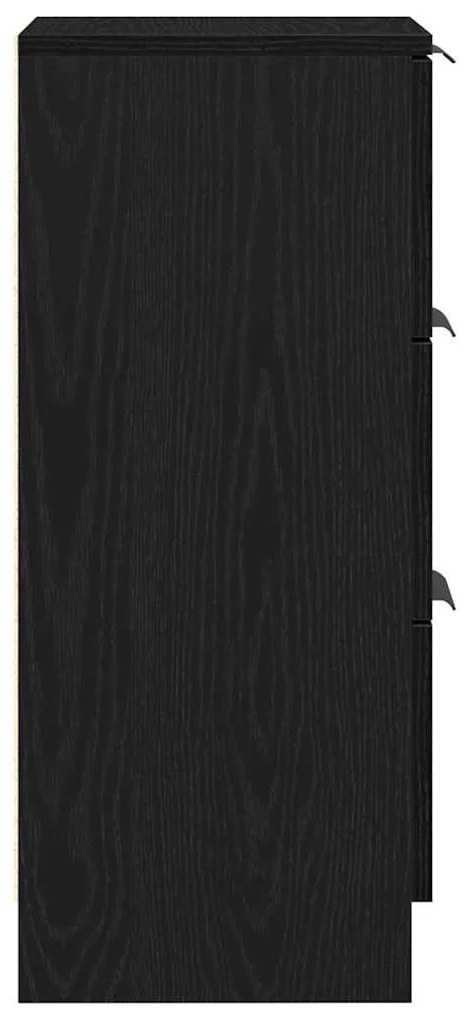 Aparador de Carvalho Preto vidaXL 30x30x70 cm Feito de Madeira Compens