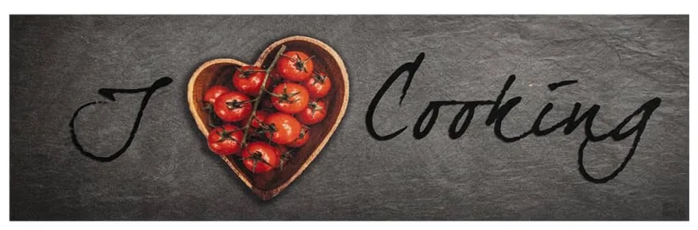 Tapete de cozinha lavável 45x150 cm veludo texto cooking